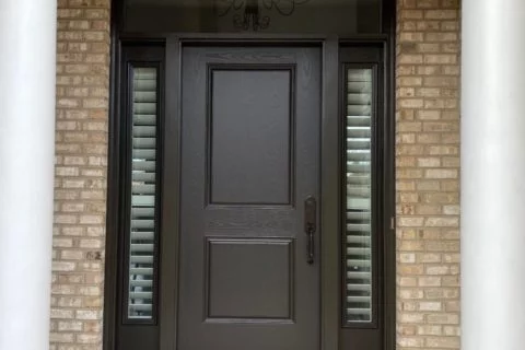 Chris and Kim Huston of West Chester Are Very Happy With Their New Provia Front Door System with Transom and Sidelights! See Pics…